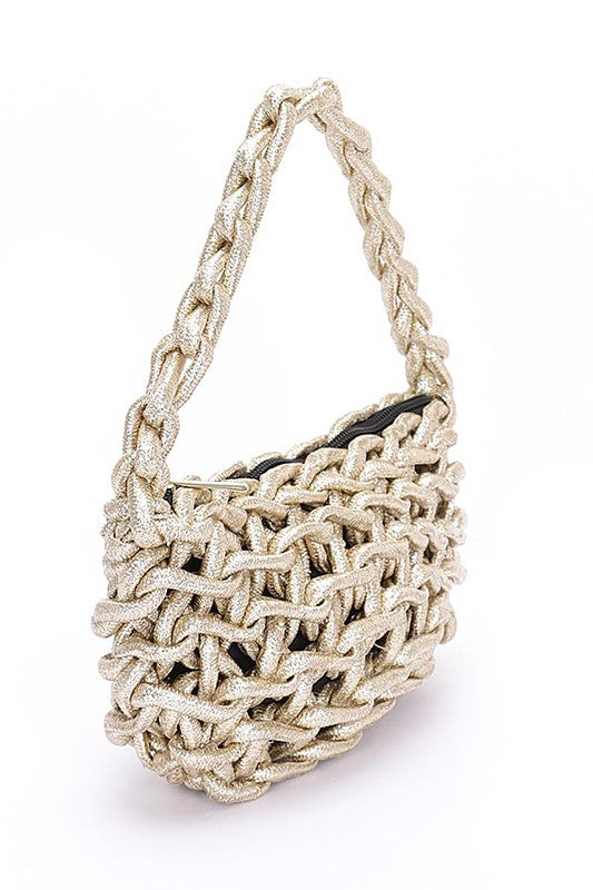 Metallic Strings Braided Bag